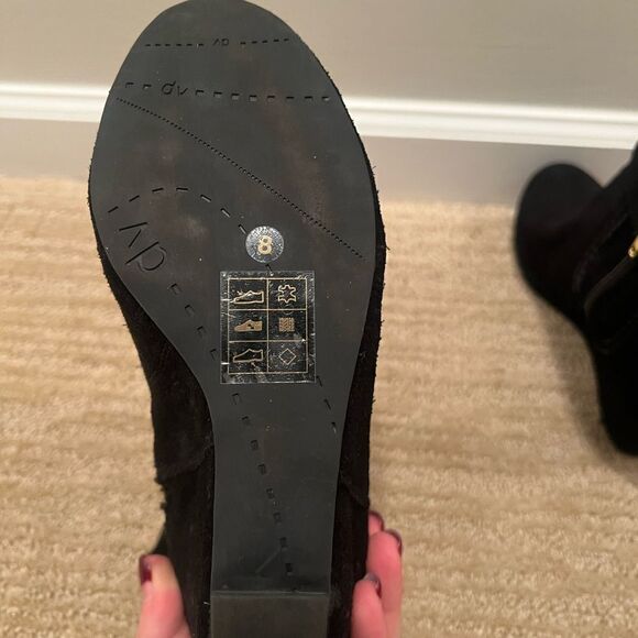 DV By Dolce Vita Black Suede Ankle Wedge Booties - Picture 5 of 6